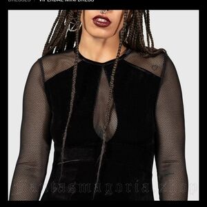 Killstar VIPERDAE Black Mesh Mini Dress